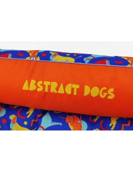 מיטה איכותית לכלב קטן לחתול מקולקצית CAZO ABSTRACT DOGS כחול